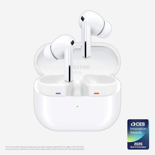 Samsung Galaxy Buds 3 Pro AI True Wireless Bluetooth Earbuds, Noise Cancelling, Sound Optimization, Redesigned Comfort Fit, Silver [US Version, Amazon Exclusive, 2Yr Warranty]