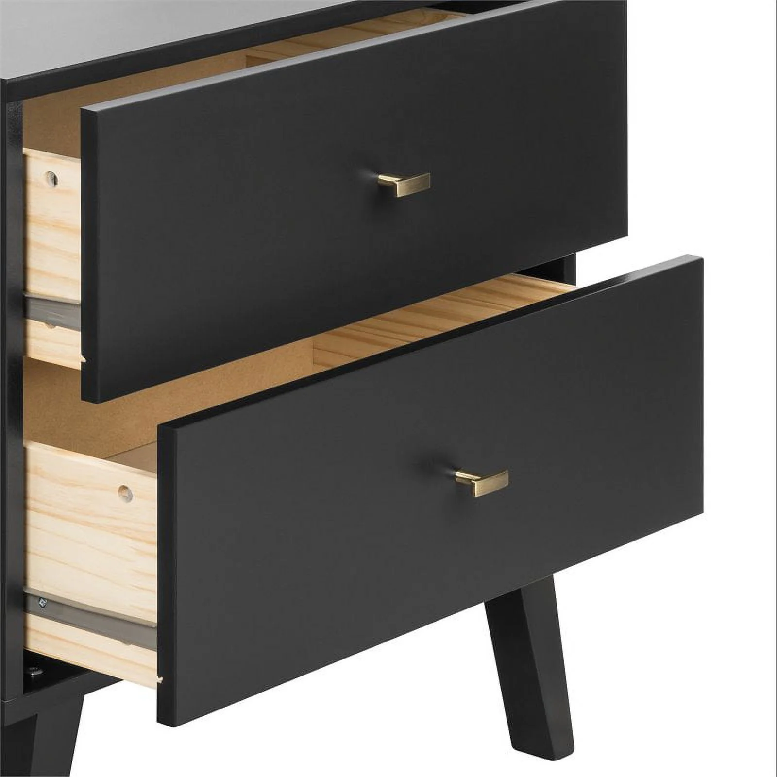 Home Square 4-Piece Set with 2 Nightstands Double Dresser and 4-Drawer Chest