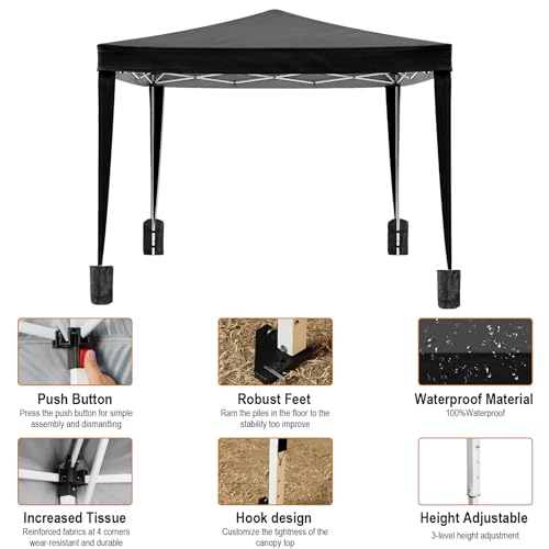 10x20 White Pop Up Canopy Tent Heavy Duty with 6 sidewalls Commercial Outdoor Party Tent Event Wedding Tents Instant Canopy Gazebo with Carry Bag UPF 50+ Waterproof Adjustable Height