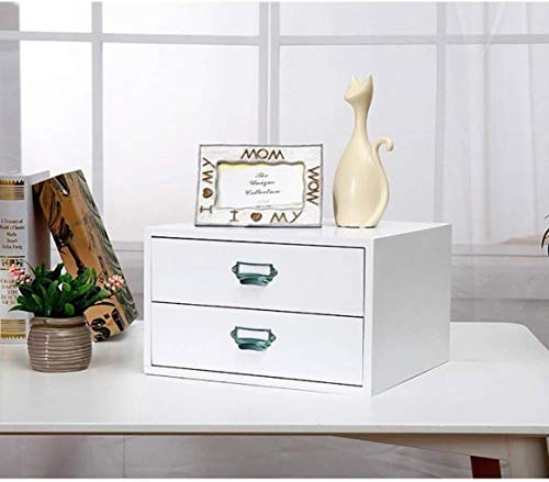 File Cabinets Wood Multifunctional Office Supplies Multilayer Desktop Organizer Storage Box with Drawers for Monitor Stand/Printer Platform-File Rack (2 Layer)
