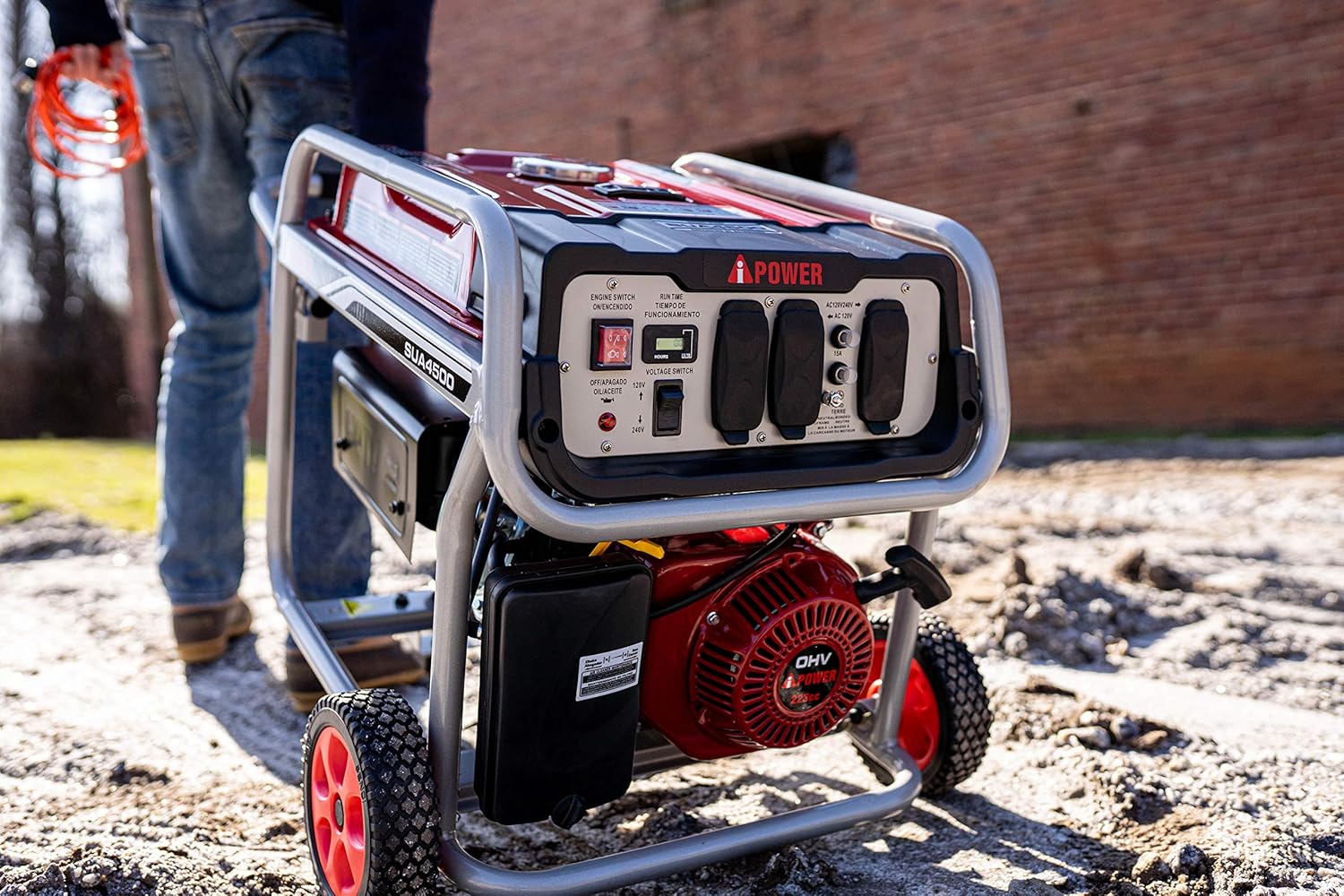 A-iPower SUA4500 4500 Watt Portable Generator Small Gas Powered for Jobsite, RV, and Home Backup Emergency
