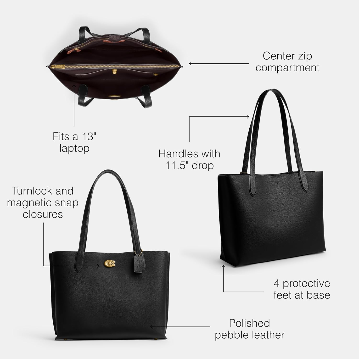 Coach Willow Tote 38, Black