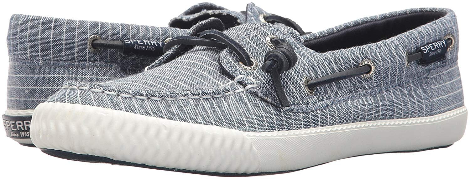 Sperry Top-Sider Women's Sayel Away Pinstripe Sneaker, Blue/White, 5 Medium US
