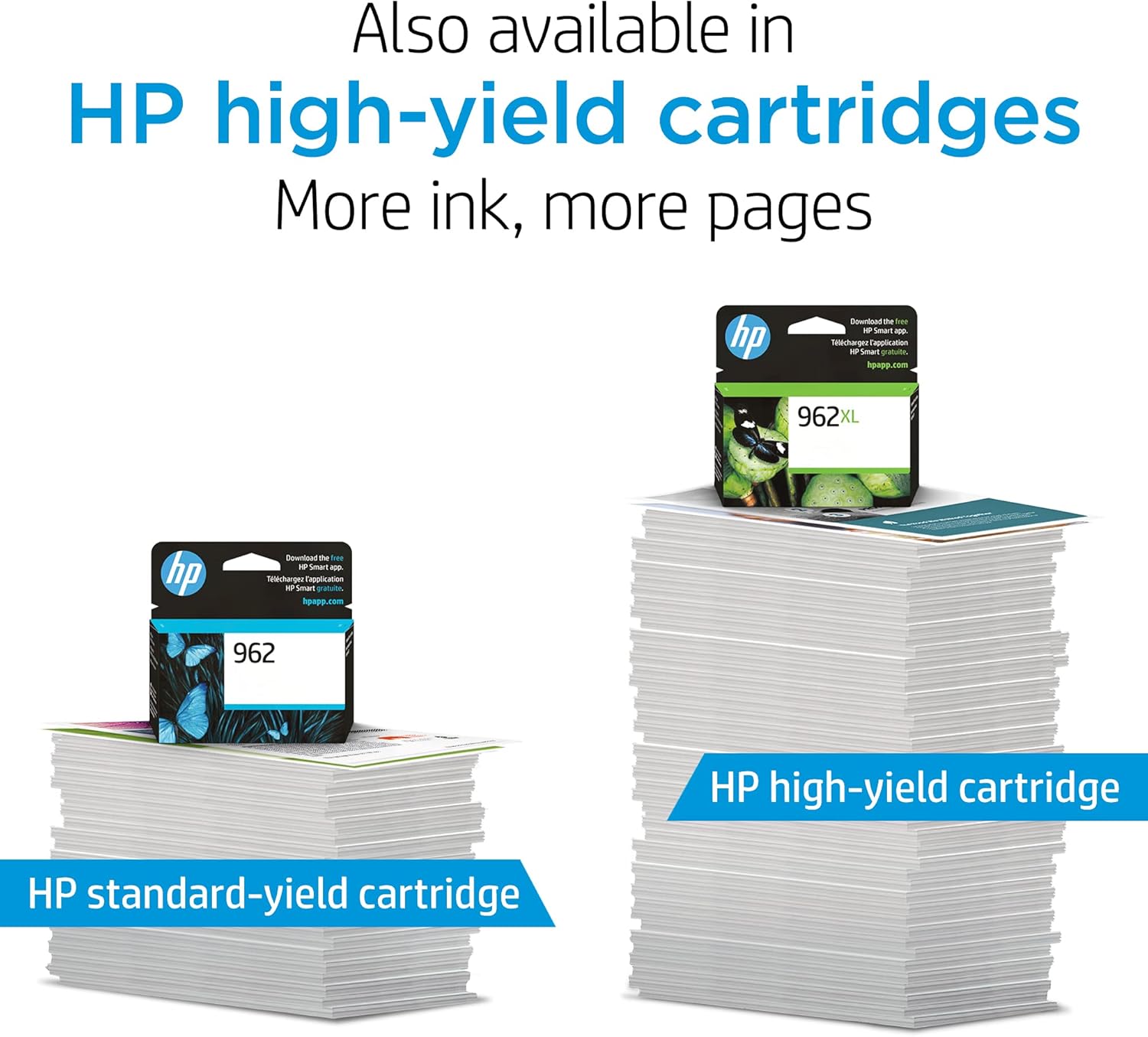 Original HP 962 Black, Cyan, Magenta, Yellow Ink Cartridges (4-pack) | Works with HP OfficeJet 9010 Series, HP OfficeJet Pro 9010, 9020 Series | Eligible for Instant Ink | 3YQ25AN
