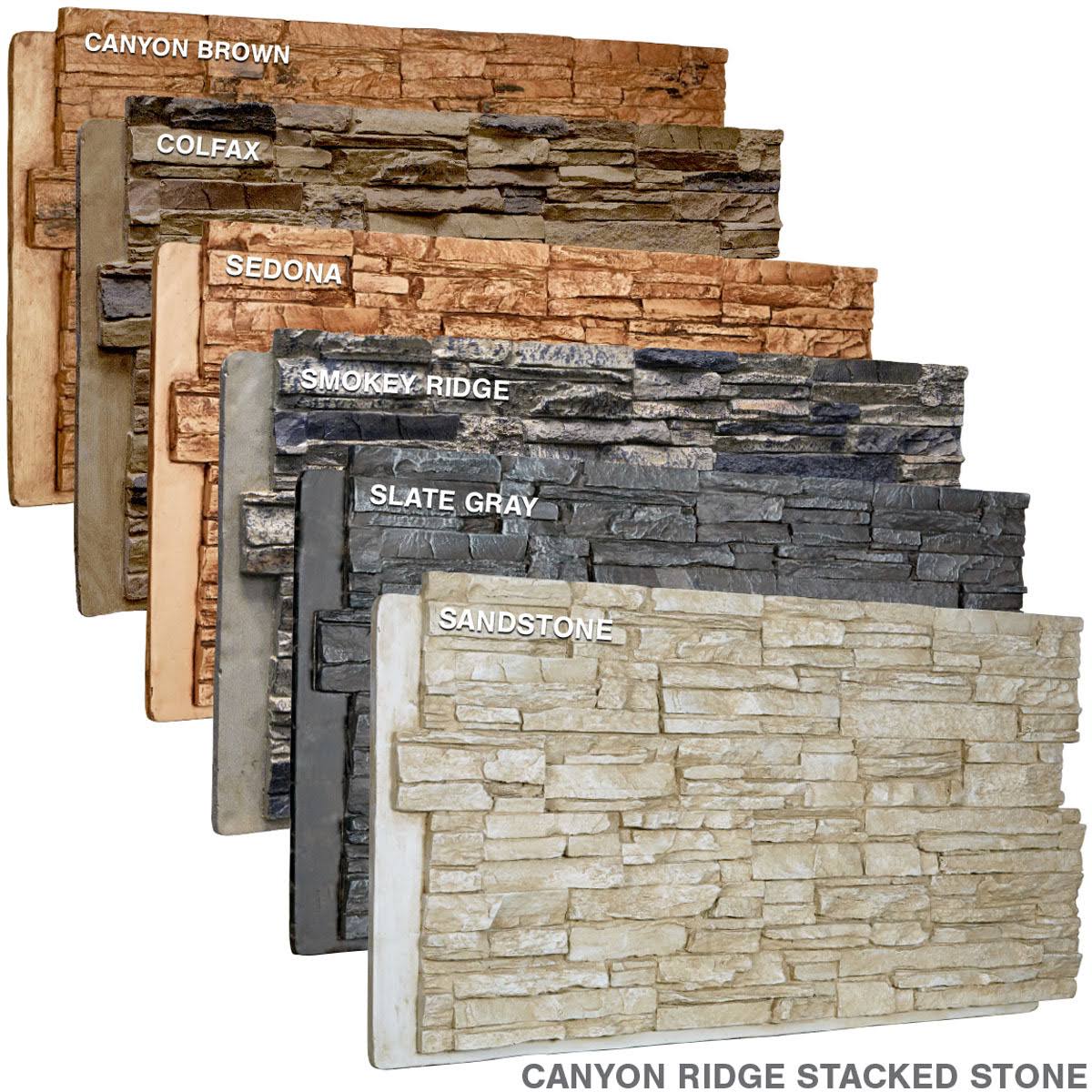 Canyon Ridge Stacked Stone, Stonewall Faux Stone Siding Panel - Sandstone