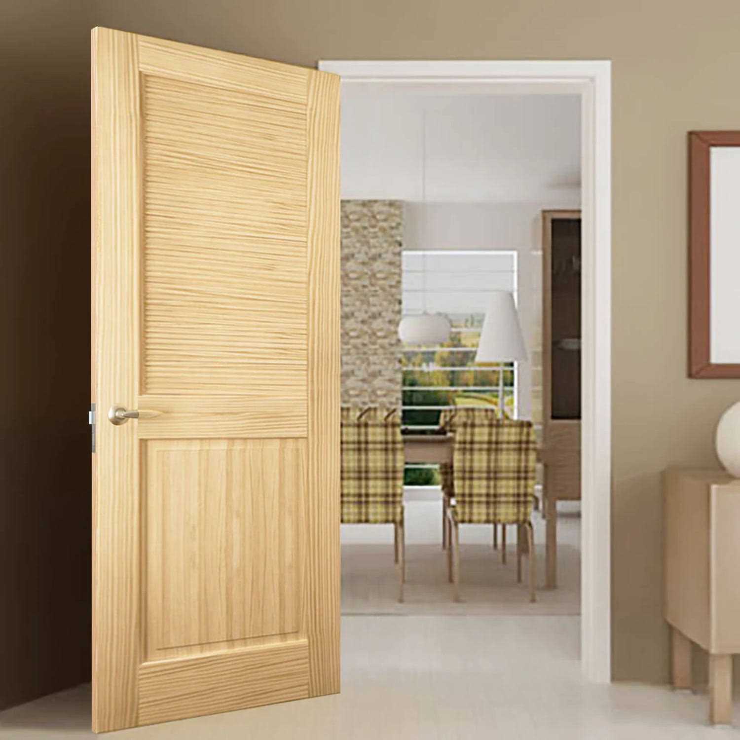 Kimberly Bay Louvered Solid Wood Unfinished Slab Standard Door