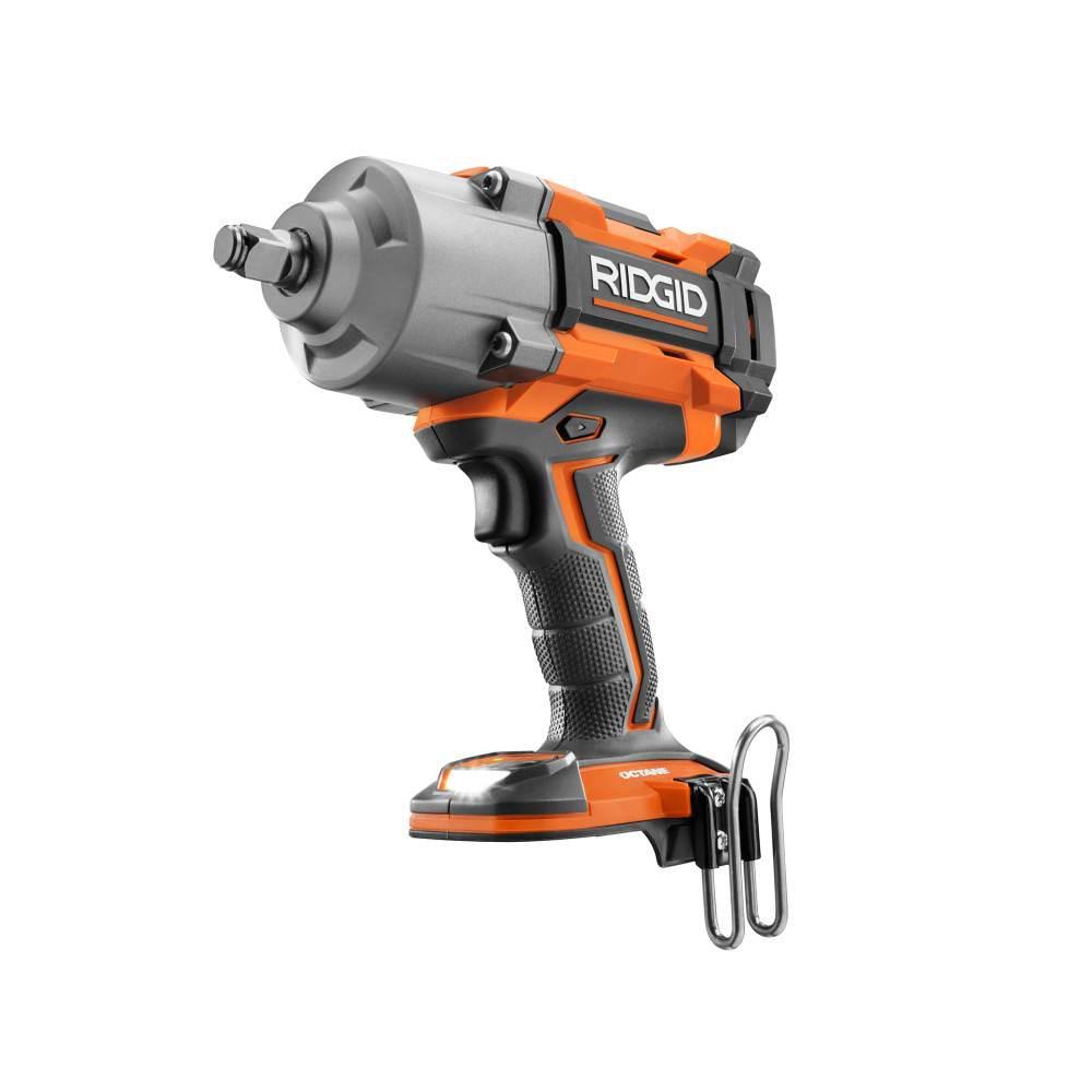 Ridgid 18-Volt Octane Cordless Brushless 1/2 in. High Torque 6-Mode Impact Wrench (Tool-Only) with Belt Clip R86211B