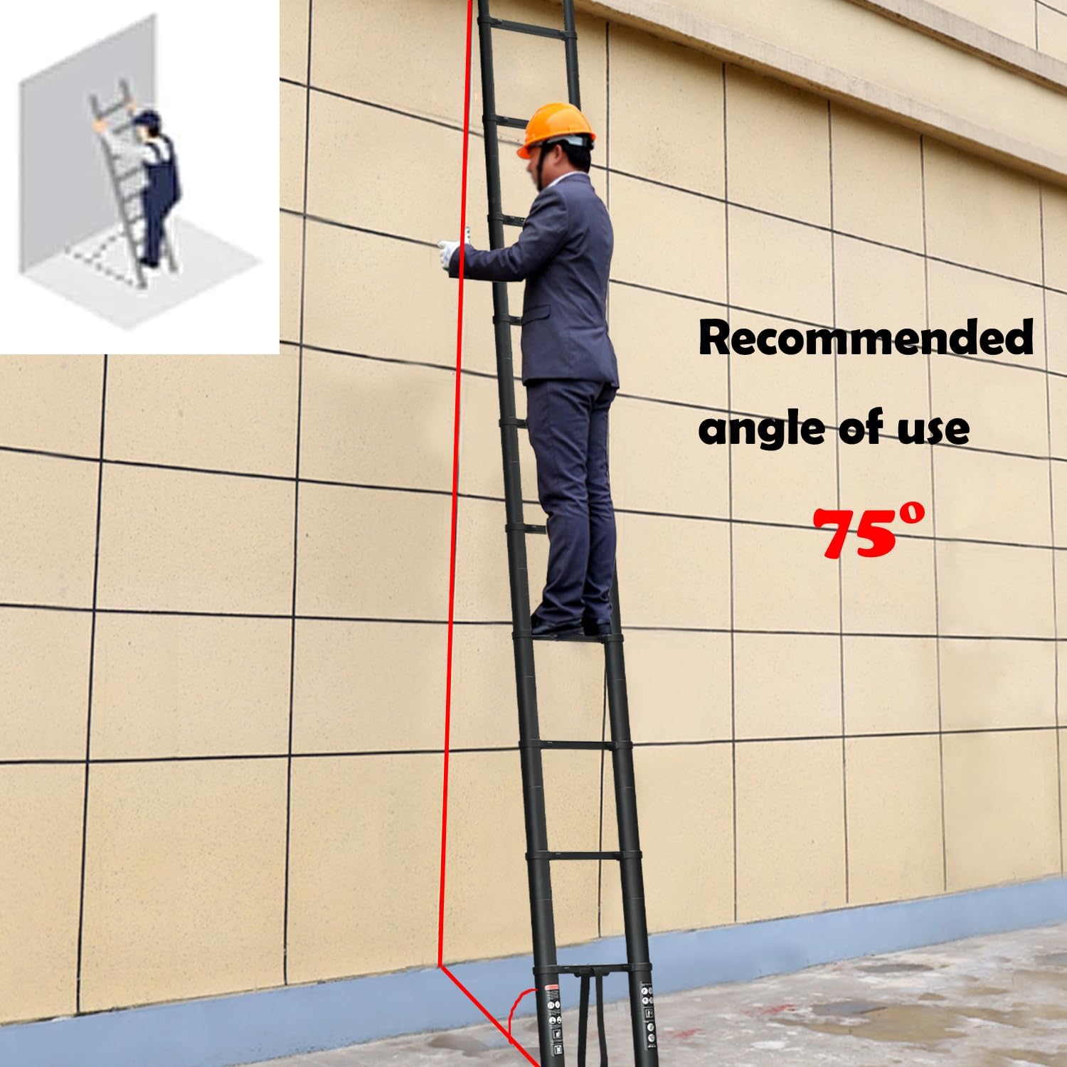 Telescoping Ladder 20FT Compact Extension Ladder with 2 Detachable Roof Hooks Aluminum Lightweight Collapsible Ladder for Home, RV Heavy Duty 330lbs Max Capacity