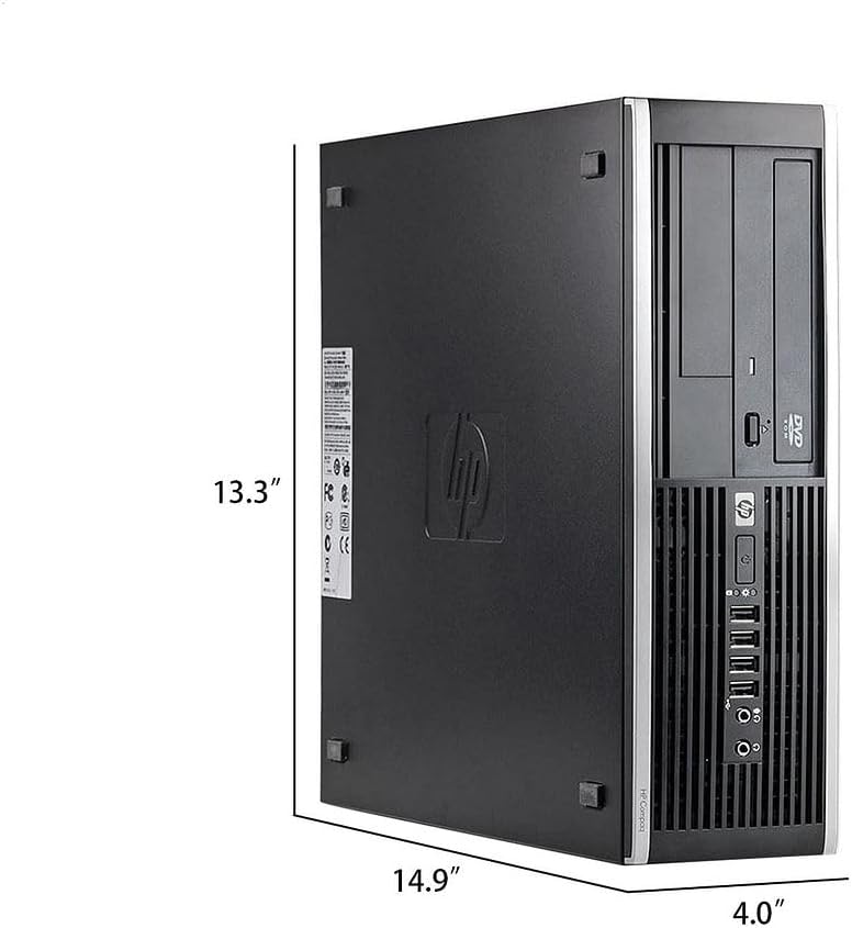 HP Elite 8300 Small Form Factor PC with Intel Quad Core i5-3470 Processor, 16GB DDR3 Memory, 256GB SSD + 2TB HDD, Windows 10 Professional - Black