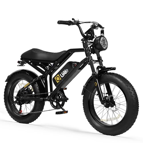 Electric Bike for Adults-1500W Peak Motor 20" Fat Tires 28MPH(Unlock to 35MPH) EBike Moped, 624-1248Wh Removable Battery Bicycle, with Dual Suspension & Brakes Motorcycle, 7-Speed,Spark