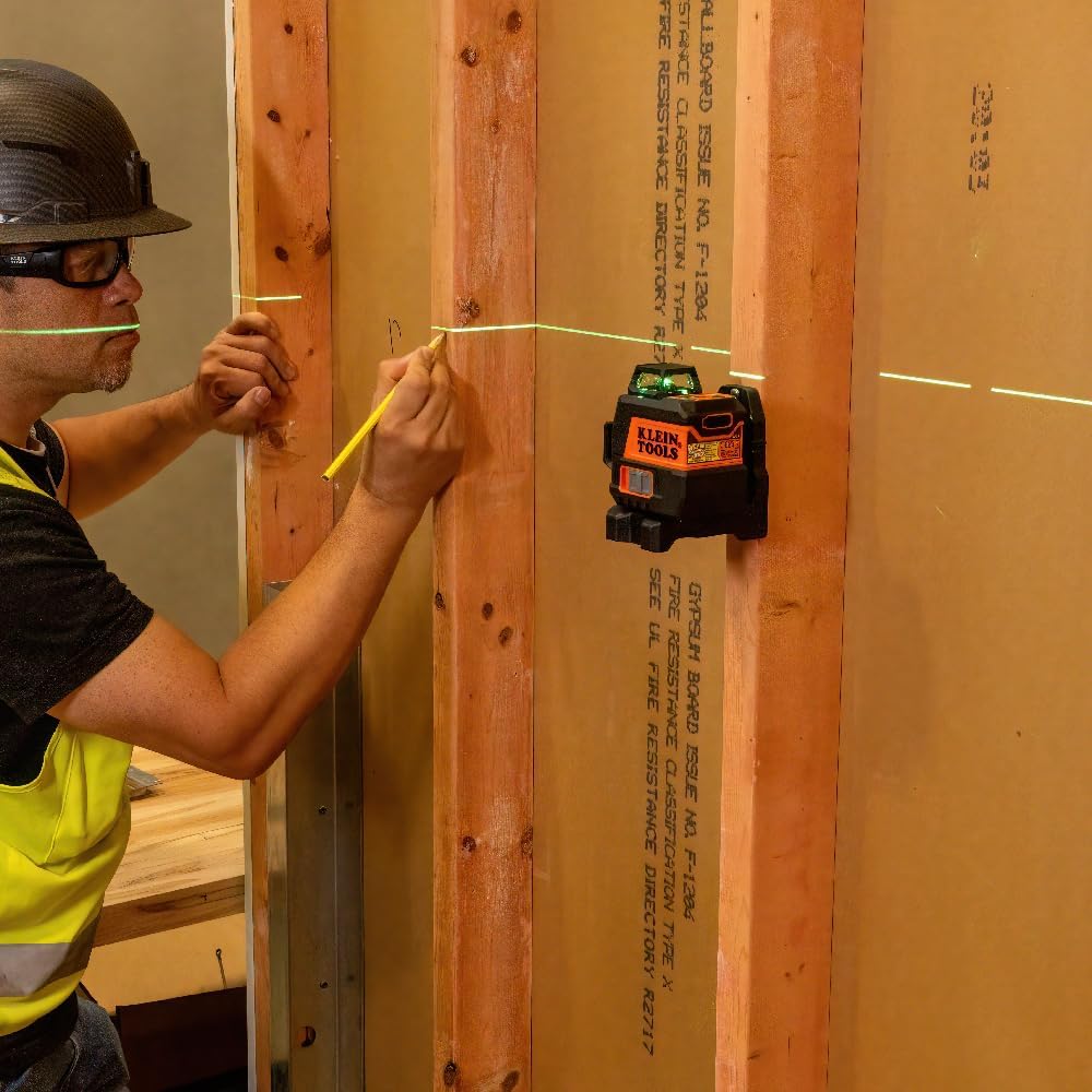 Klein Tools 93CPLG Compact Self-Leveling Laser Level, Bright Green 360-Degree Laser Planes, Rechargeable, Magnetic Mount