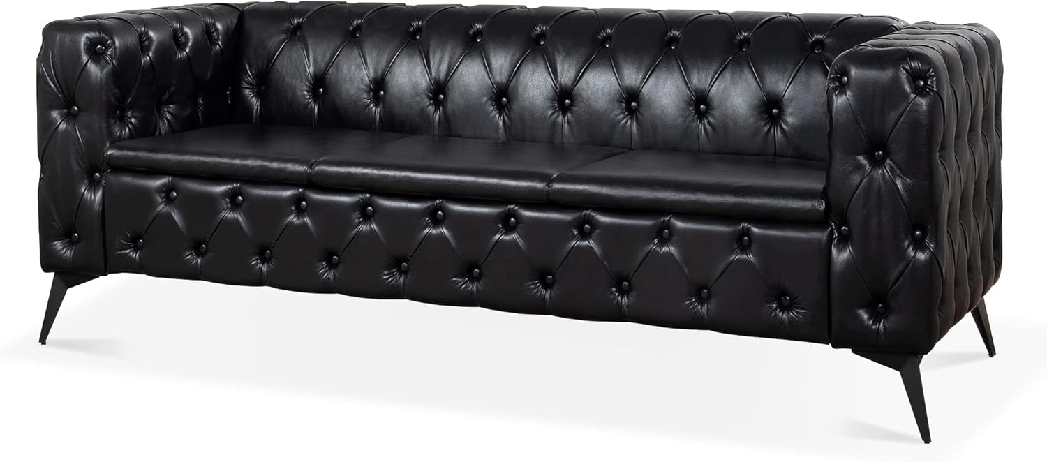 Furniture Comfy Couch Traditional Square Arm Sofa - 84.06 Inch Width, Removable Cushion, 3 Seater - Classic Design, Supreme Comfort Sofas para sala