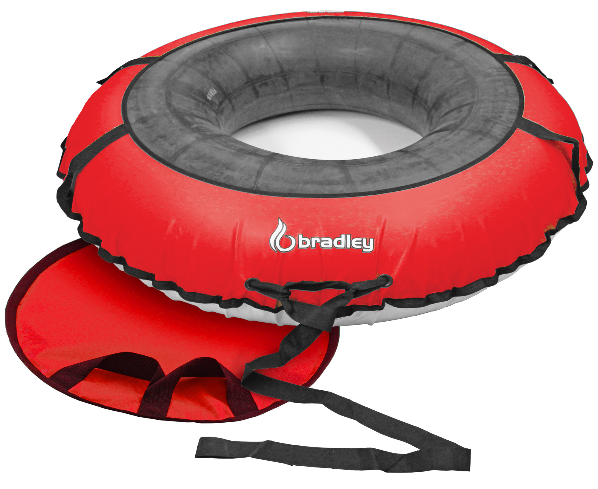 Bradley Deluxe Snow Tube | 60" Heavy Duty Red Cover | Sledding Tubes Made in USA