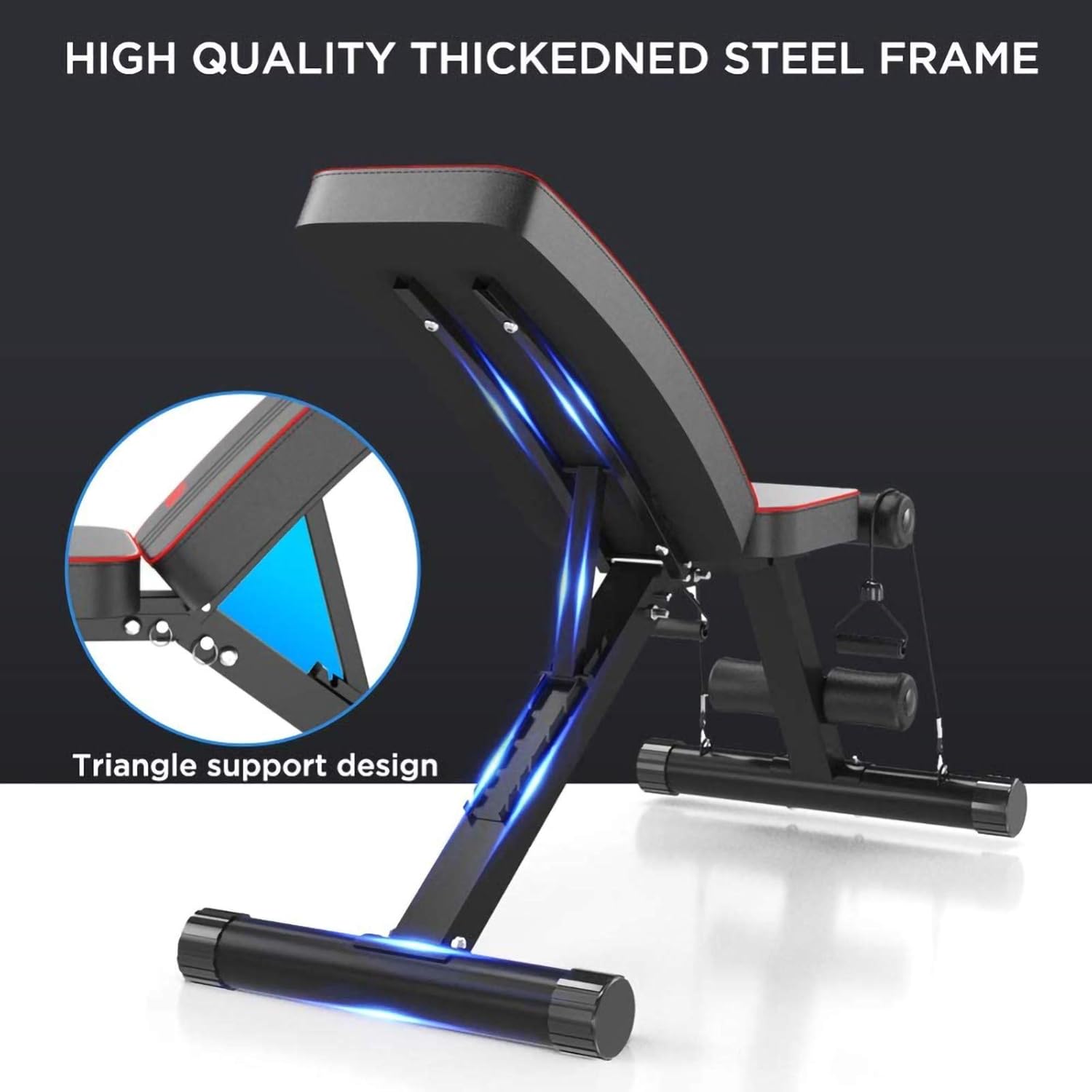 Folding Dumbbell Stool - Utility Adjustable Weight Bench - Foldable Flat/Incline/Decline Bench Press - Sit Up Bench - For Home Training Gym Weight Lifting