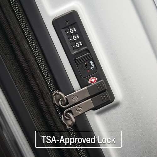 Samsonite Carry-On Pro Front Pocket Hardside Expandable 21-Inch Octiv Luggage: Durable & Impact Resistant, 360° Aero Trac Spinner Wheels, Adjustable Telescopic Handle, TSA Approved Lock - Silver