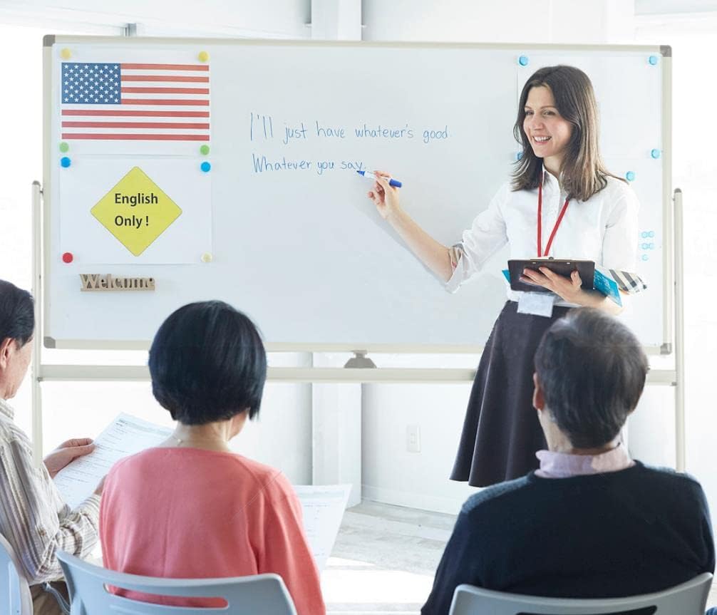 Easel-Style Dry Erase Boards Mobile 36 x 71 Inches Double Sided Whiteboard with Aluminum White Frame Pizarra Blanca Magnetica M��vil