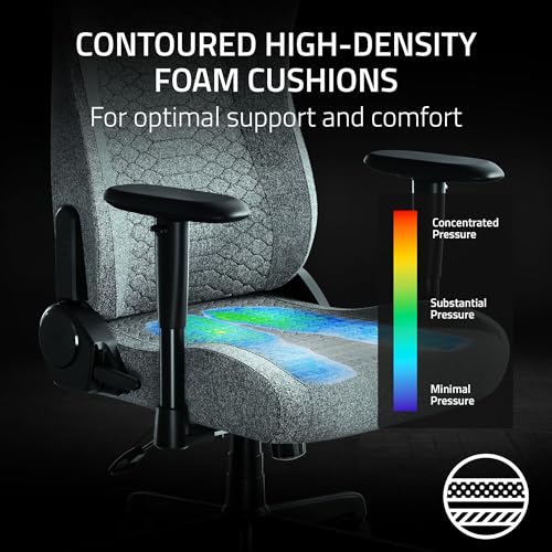 Razer Iskur V2 X Ergonomic Gaming Chair: Built-in Lumbar Support - Widened Seat Base - High Density Foam Cushions - Adjustable 152 Degree Recline - 2D Armrests - Plush Fabric Finish - Black