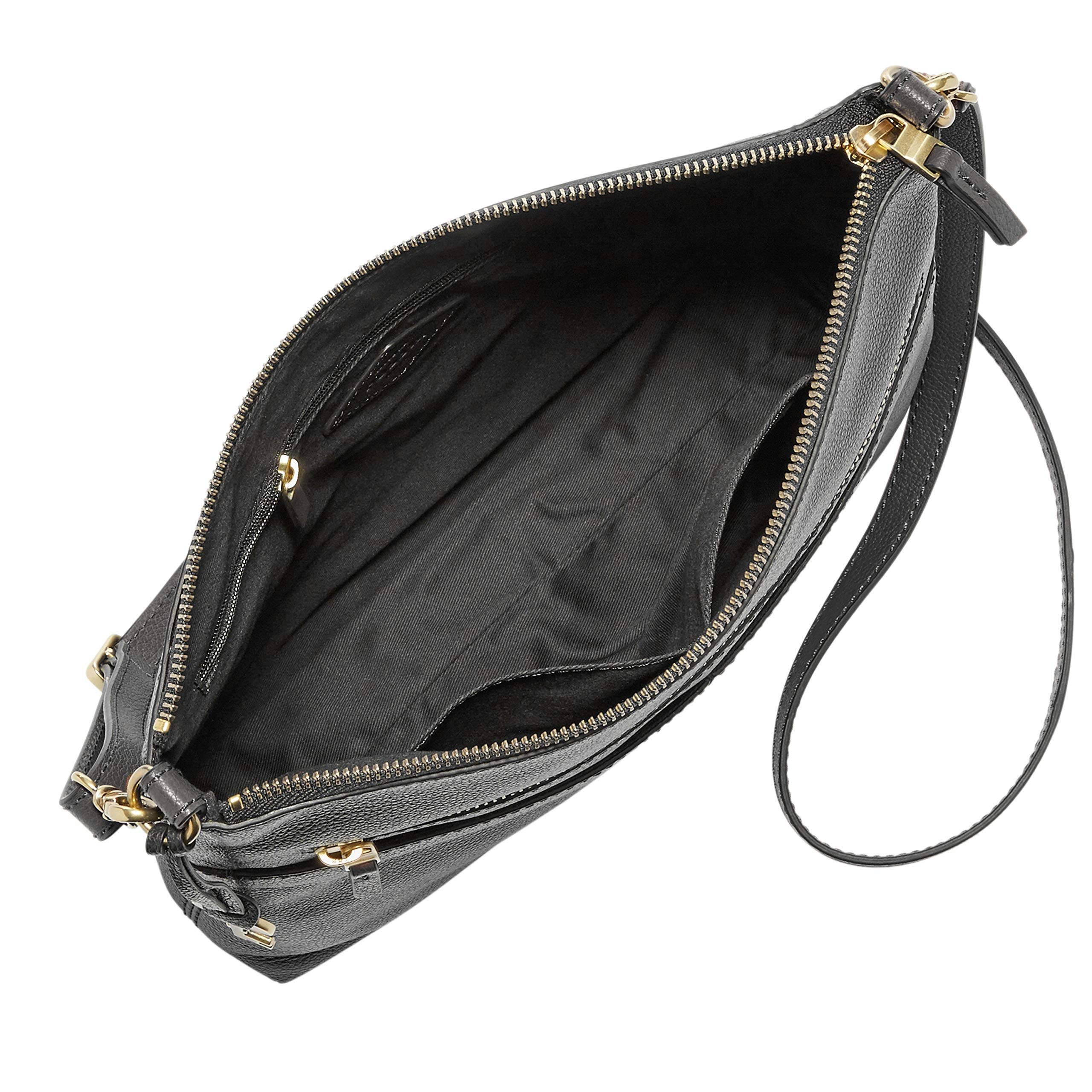 Fossil Fiona Large Crossbody Bag - Black/Gold