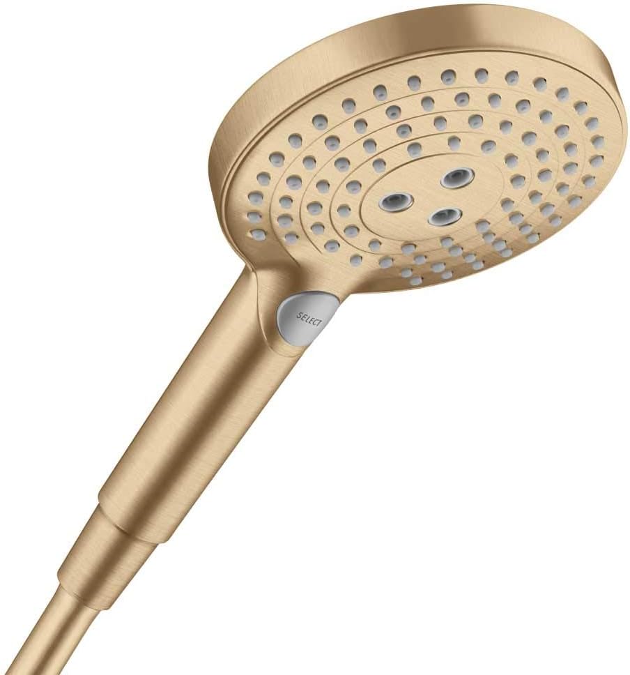hansgrohe Raindance Select S Easy Install 5-inch Handheld Shower Head Modern 3-Spray PowderRain, Rain, Whirl 26037341 Handshower, 2.5 GPM, Brushed Black Chrome
