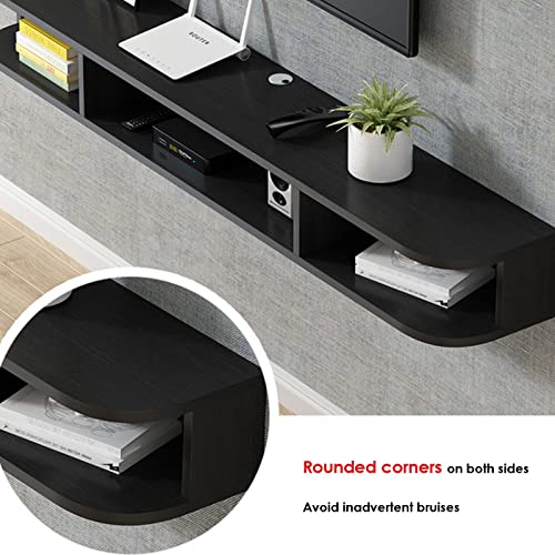Floating TV Stand Cabinet Wall Mounted Tv Unit Floating Tv Stand Wall Mounted,Floating Tv Shelf,Wall Mounted Tv Multimedia Storage Shelf Unit,Set-Top Box Shelf for Living Room Bedroom