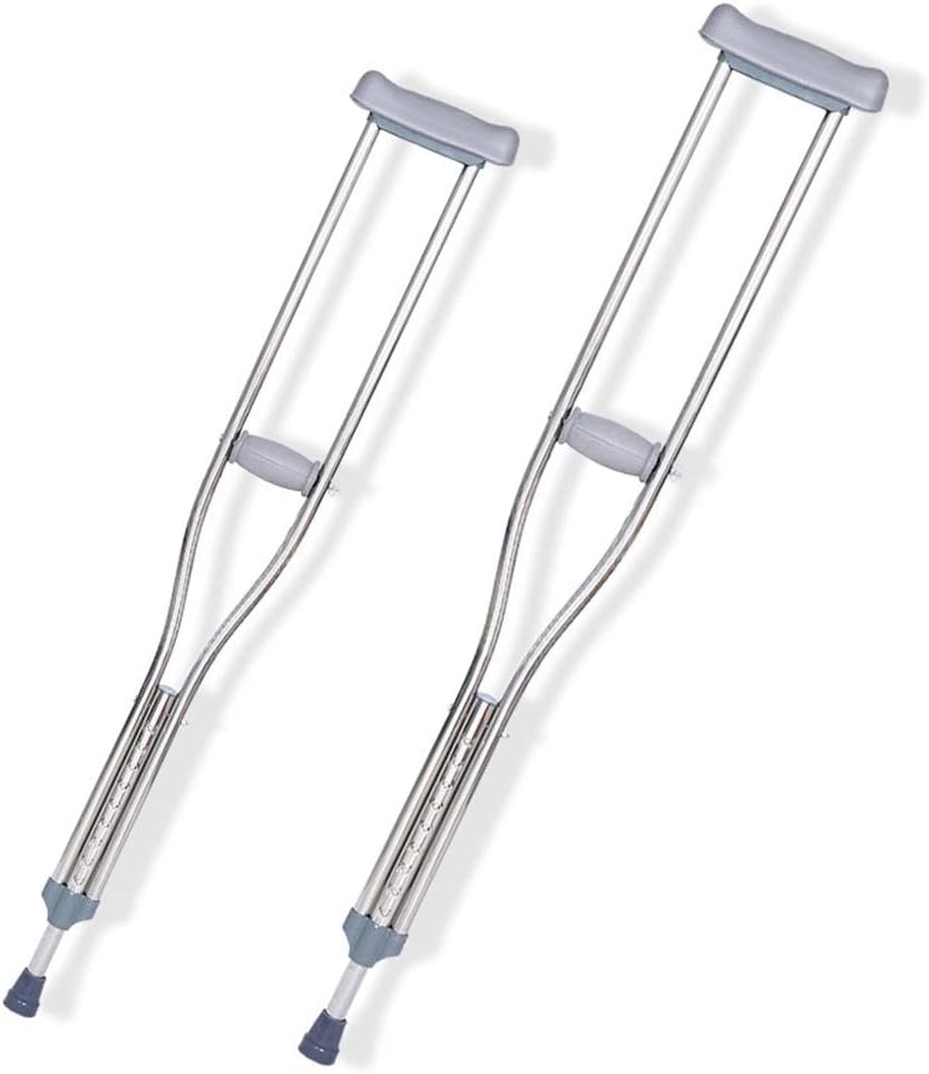 Tall Adult Walking Crutches,Lightweight Stainless Steel Medical Underarm Crutches with Height Adjustable,Retractable Anti-Slip Walker Fashionable