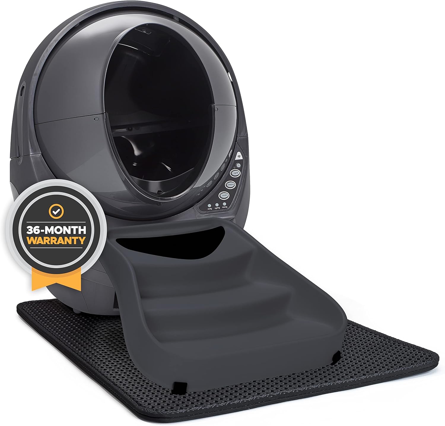 Litter-Robot 3 Core Bundle by Whisker - Self-Cleaning Cat Litter Box, Includes Litter-Robot, Mat, Fence & Ramp, 36-Month Extended Warranty