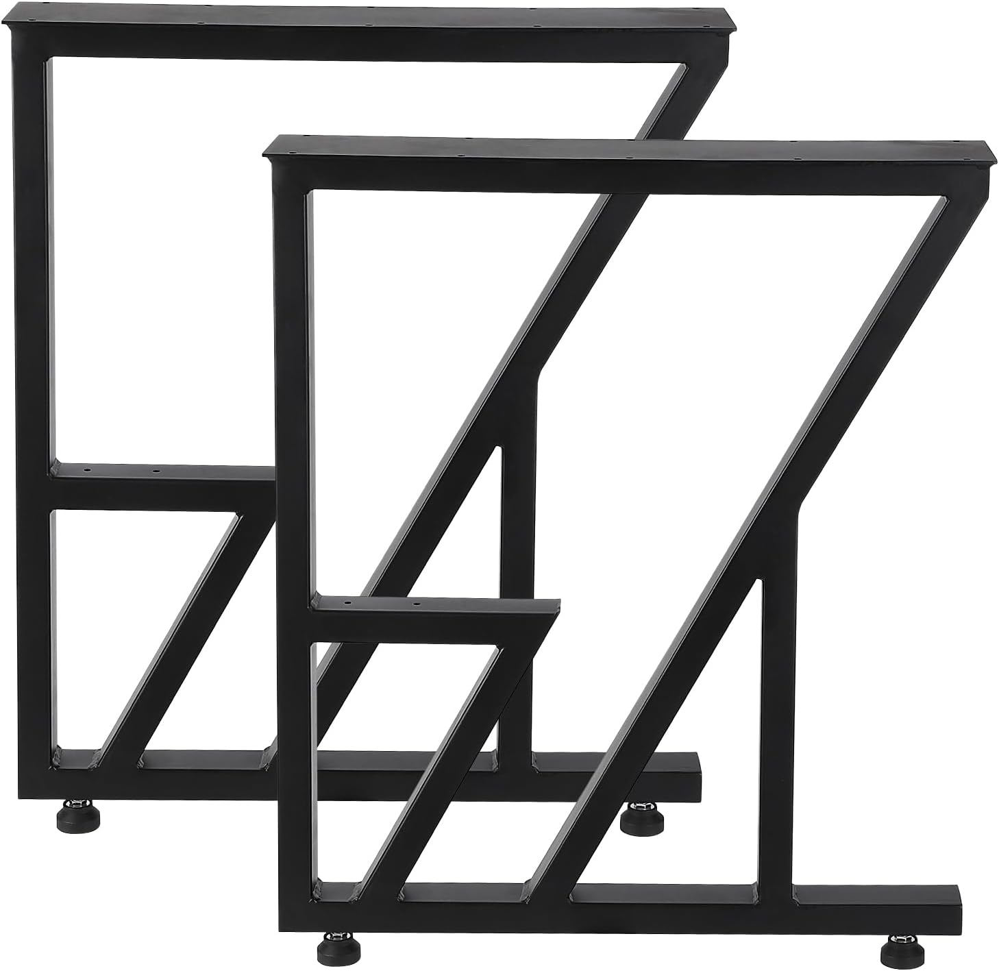 Metal Table Legs 28"x124" - Heavy Duty, Black Industrial Rustic Design, for Dining, Coffee, Writing, and Garden Tables (2PCS)