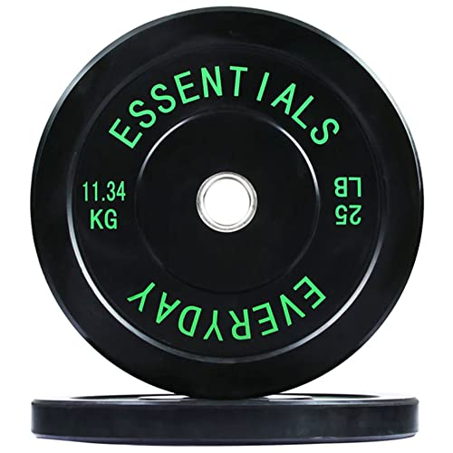 BalanceFrom Color Coded Black Olympic Bumper Plate Weight Plate with Steel Hub