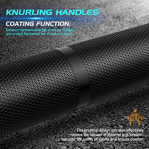 Olympic Barbell Bar 7-Foot Weight Bar, Rated 700 lbs for Weight Capacity, Men’s Solid Iron Weighted Workout Barbell Weight Straight Weightlifting Technique Bar