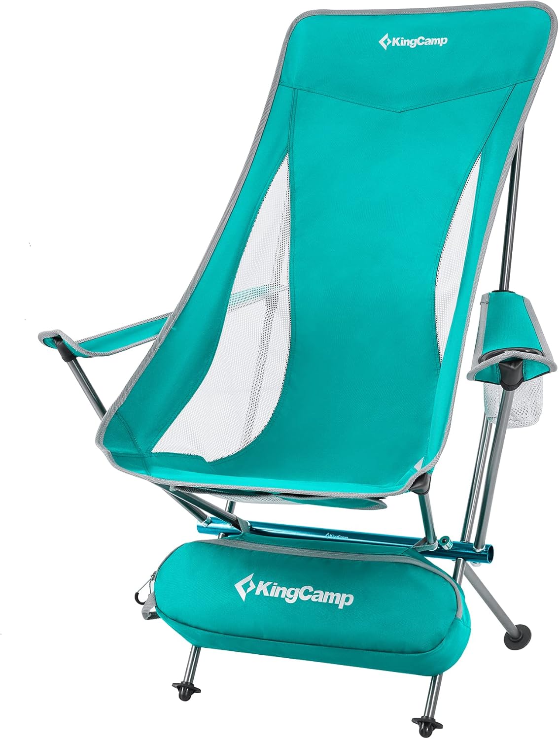 KingCamp Lightweight Portable Folding Camping Chairs Adults with Armrest, High Back Compact Camping Chair, All Aluminum Alloy Bracket, Ultralight Camp Chairs Adults-Carry Bag,Side Pocket,Headrest