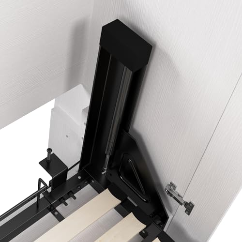 Bestar Key West Full Murphy Bed and Closet Organizers with Doors and Drawers (113W) Space-Saving Sleeping Arrangement for Multipurpose Area, Bedroom, Guest Room, or Living Room in Pure White Oak