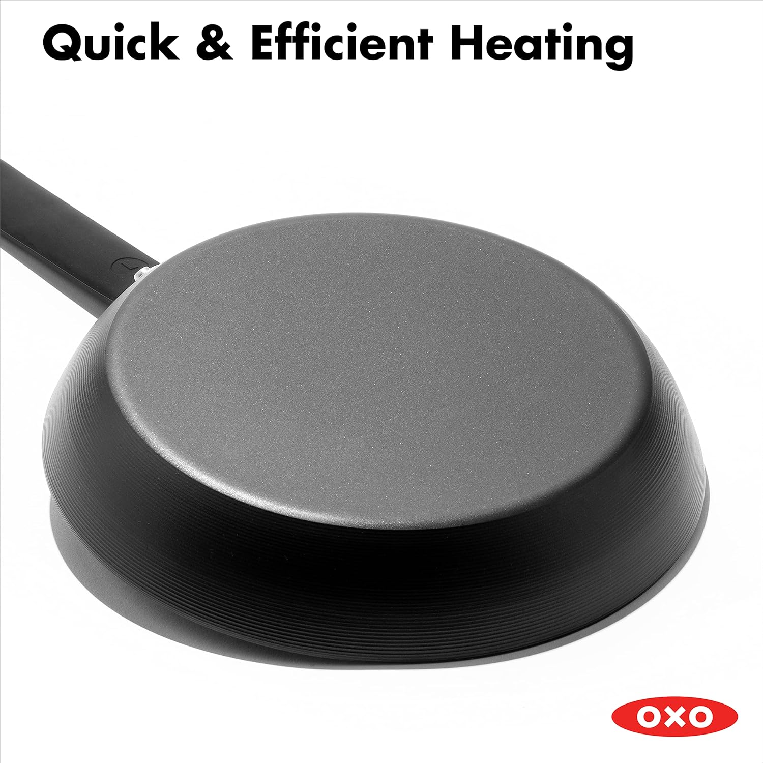 OXO Obsidian Pre-Seasoned Carbon Steel Induction Safe 12 Outdoor Frying Pan/Skillet with Silicone Sleeve, Black