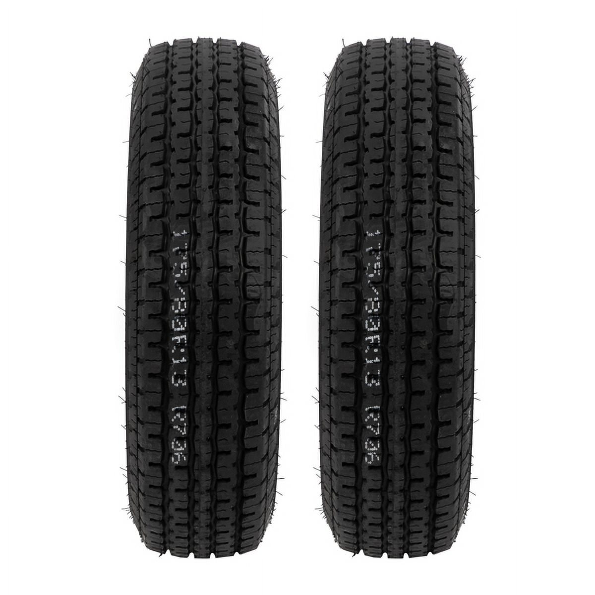 2-Pk Trailer Tire & Rim ST175/80R13 13" Load C 5 Lug White Spoke