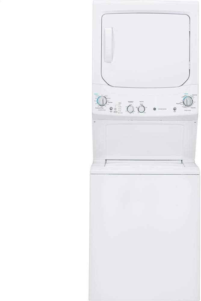 GE GUD27ESSJWW 27" Unitized Spacemaker Washer and Electric Dryer in White