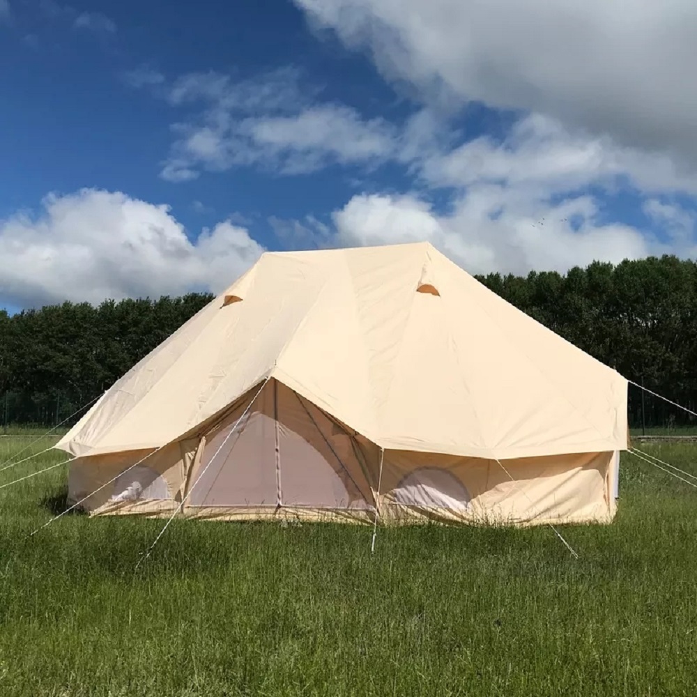 Teepee Tent Emperor Twin Bell Tent Three-Door Canvas Luxury Tent Safari Tent Canvas Luxury Family Yurt Tent