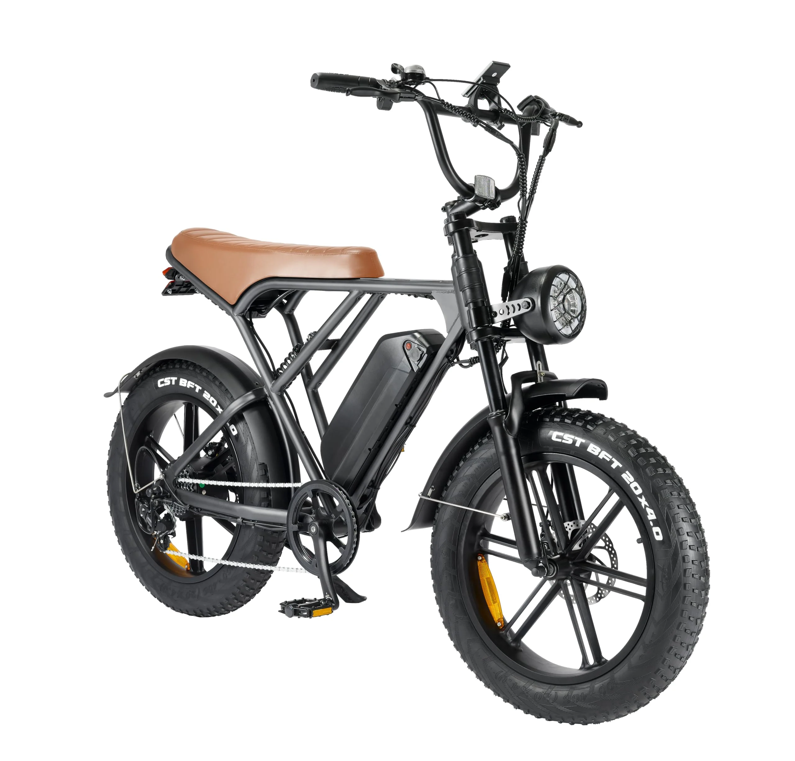 BreezeRider 20" Fat Tire Electric Bike for Adults 750W Brushless Motor 48V 15AH Removable Battery Ebike Commuter Electric Mountain Bike 7-Speed Dual Suspension
