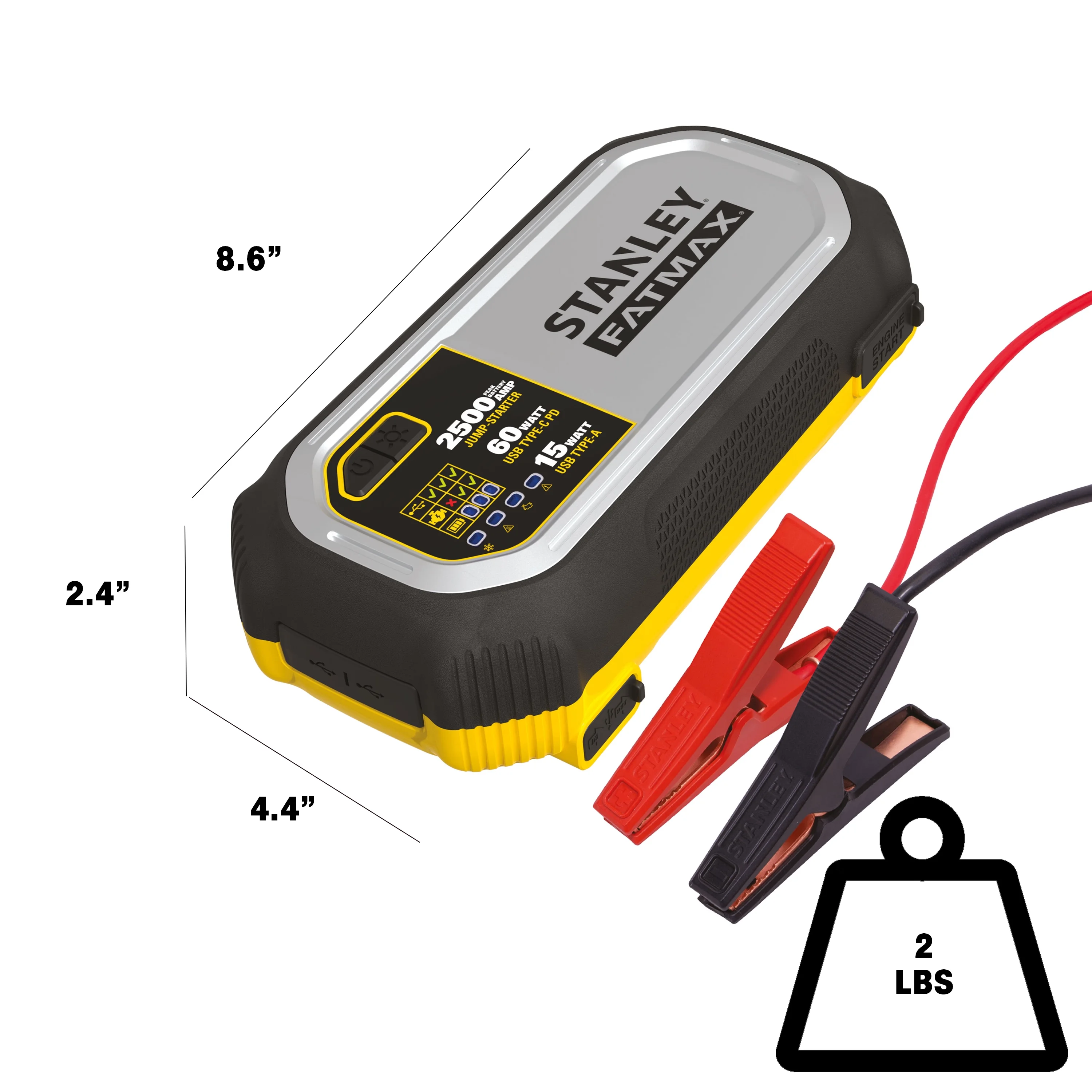 Stanley FatMax 2500 Amp, Lithium Jump Starter With Triple USB Power Bank