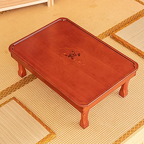 Folding Table, Korean Solid Wood Dining Table/Study Table/Coffee Table/Kang Table, for Tatami/Bay Window/Tea House (Size : 70×50×27cm)