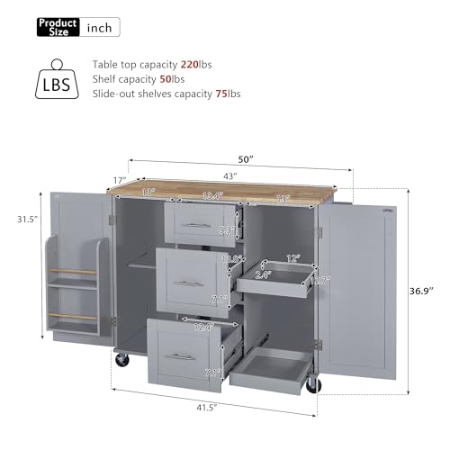Farmhouse Kitchen Island With Storage Large Kitchen Island With Drop Leaf Rolling Kitchen Island With 3 Drawer 2 Slide-Out Shelf And Internal Storage Rack White Kitchen Island For Restaurants