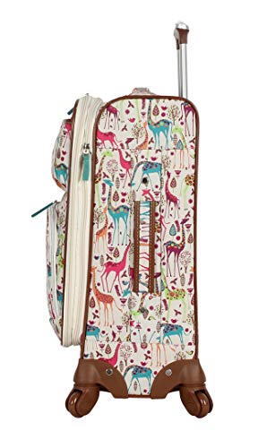 Lily Bloom Luggage Set 4 Piece Suitcase Collection With Spinner Wheels For Woman (Giraffe Park)