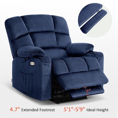 MCombo Large Dual Motor Power Lift Recliner Chair for Elderly, Massage and Heat, Lay Flat, Zero Gravity, Home Button, USB Port, Fabric 7680 (Large, Beige)