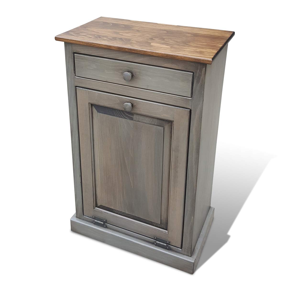 Peaceful Classics Wooden Pull Out Trash Can Cabinet, Handmade Solid Wood Hideaway Trash Holder (Cherry)