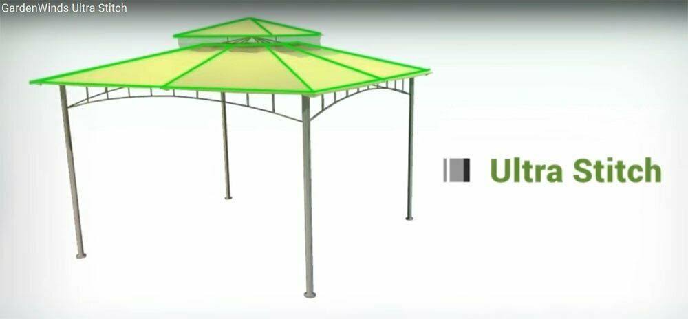 Garden Winds Replacement Canopy for The Hexagon Solar Gazebo (Model GFS00679B) Riplock 350