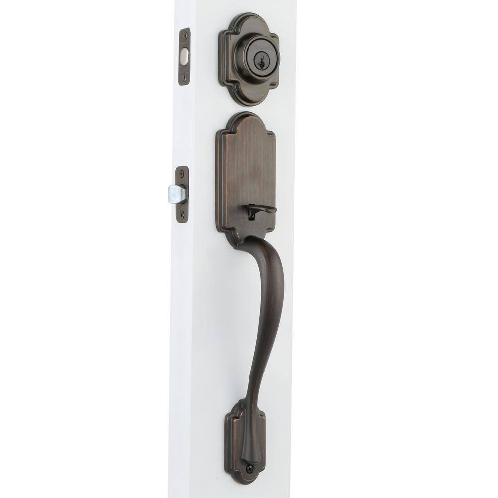 Kwikset Arlington Single Cylinder Handleset with Tustin Lever, Venetian Bronze