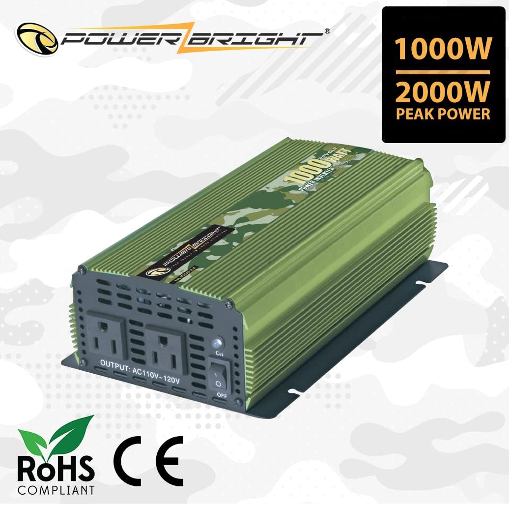 PowerBright 3500 Watt Power Inverter, DC 24V to 120V AC Car Inverter w/ Four AC Outlets, LCD Digital Display & Wireless Remote Control - CE Approved
