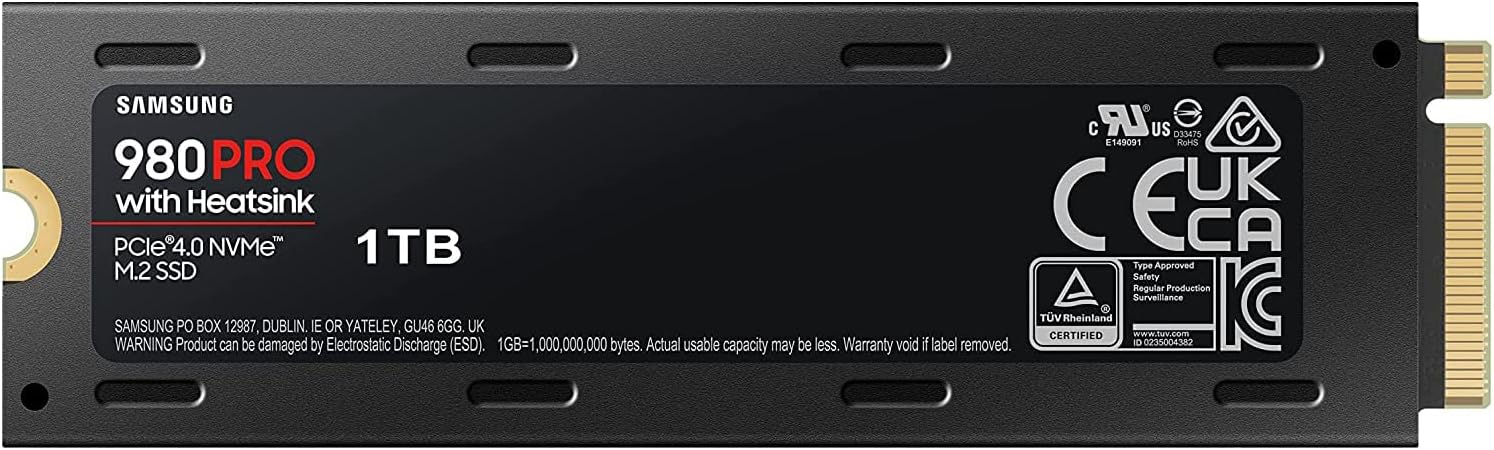 Samsung MZ-V8P1T0CW 980 PRO with Heatsink PCIe 4.0 NVMe SSD 1TB for PC/PS5 - (2-Pack)