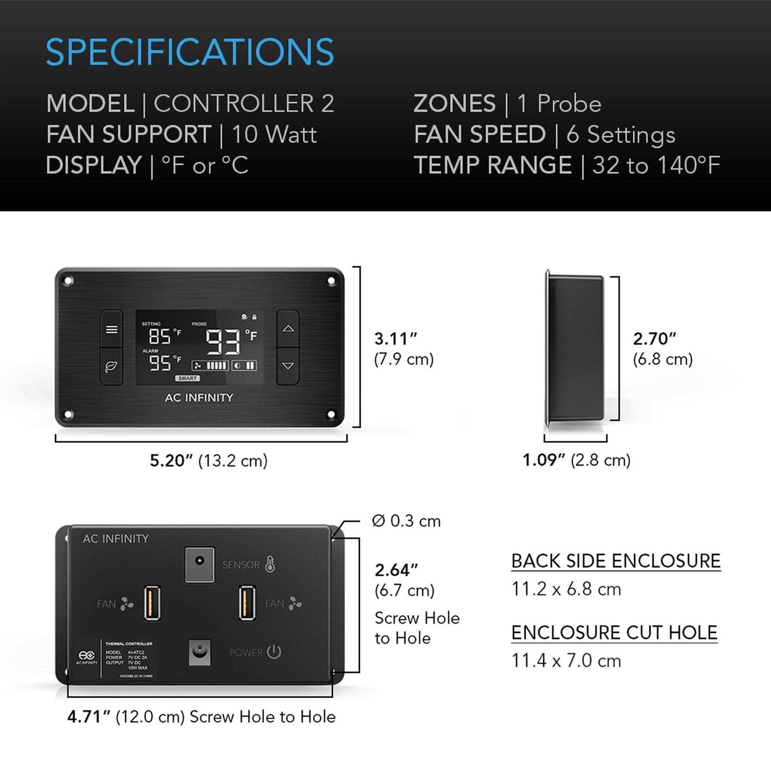 AC Infinity AIRPLATE T3 Cabinet Quiet Cooling Fan System - Shop Hardware Tools Online Store