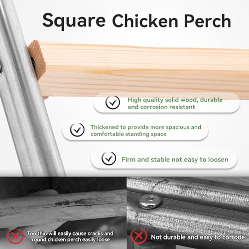 PETSFIT Chicken Coop Run with Anti-Rust Durable Steel, Large Walk-in Poultry Cage Chicken Runs for Yard with Cover, Chicken Pen for Outdoor Farm Use, Duck House(118"x158"x76.8")