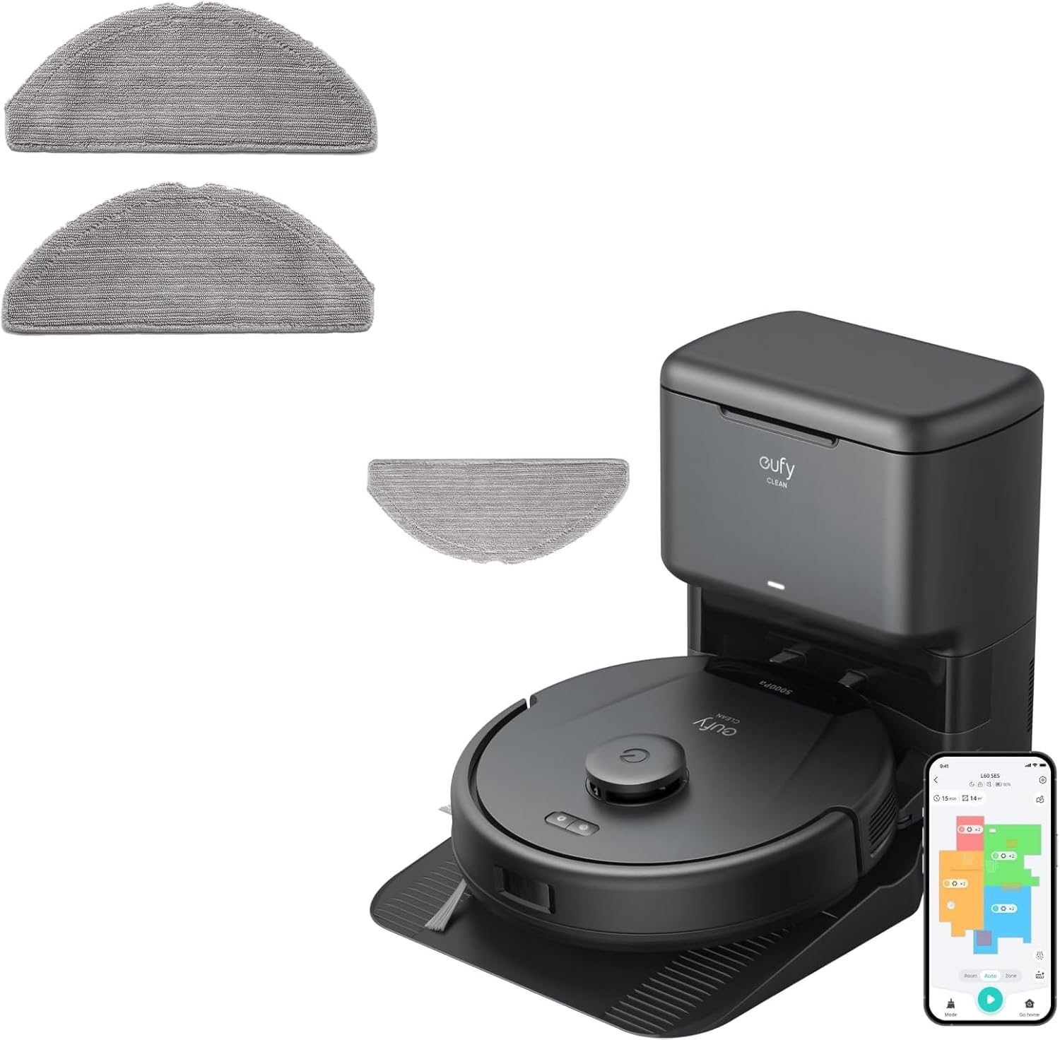 eufy L60 Hybrid Robot Vacuum+Replacement Mop Pads L60