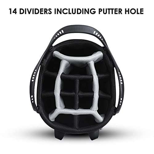Golf Stand Bag 14 Way Top Dividers with Dual Strap and 8 Pockets, Rain Hood,Portable for Men Women